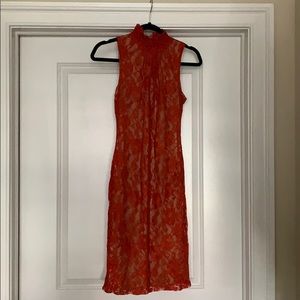 New York & Co lace dress with illusion detail
